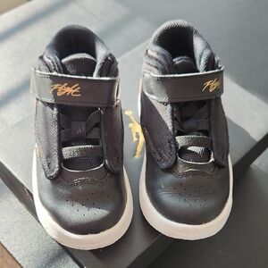 Kids Black and Gold Sneakers